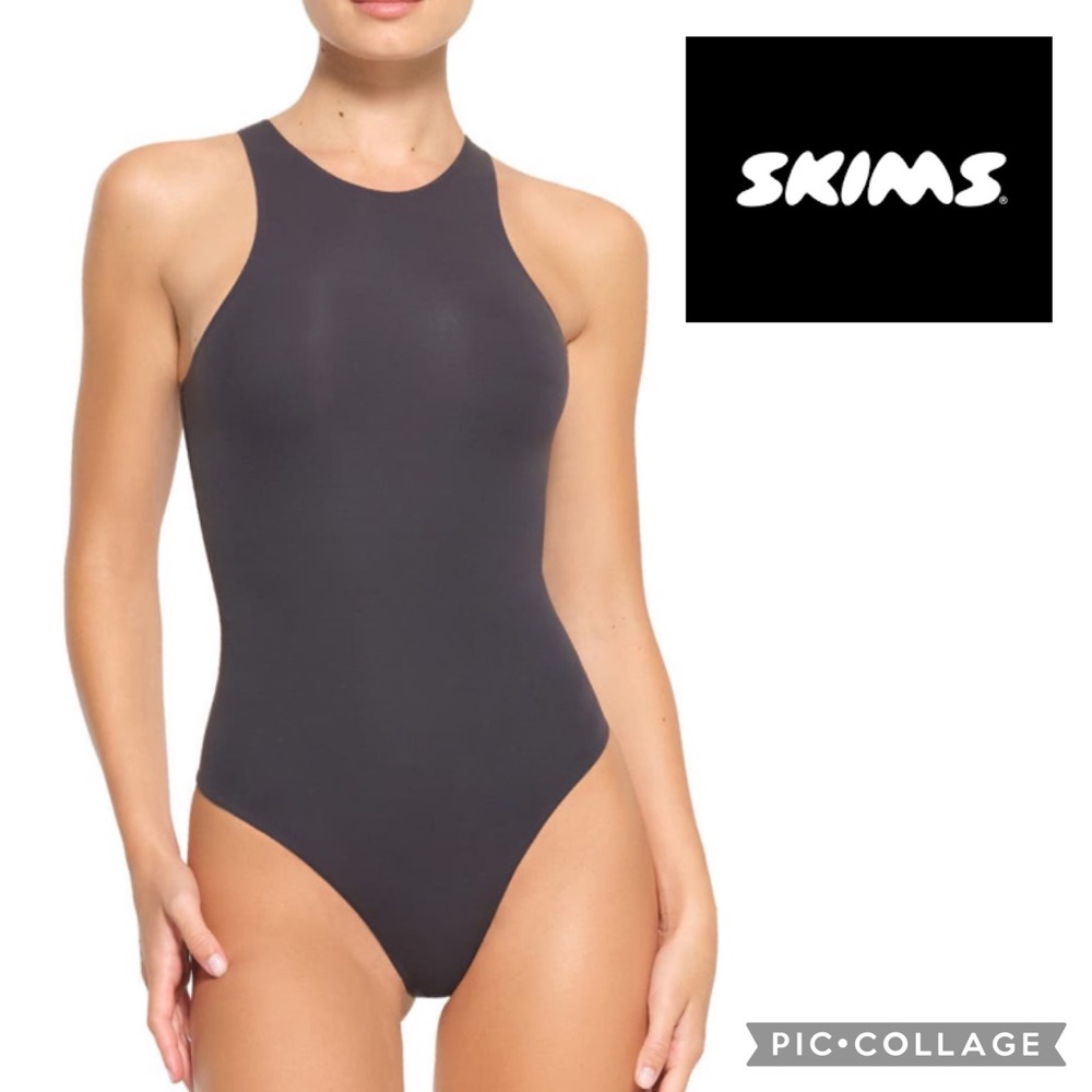 Skims Fits Everybody High Neck Bodysuit {Onyx} XS